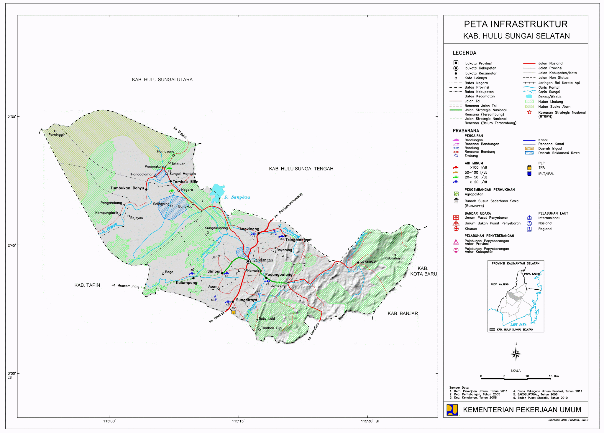 peta Kabupaten Hulu Sungai Selatan